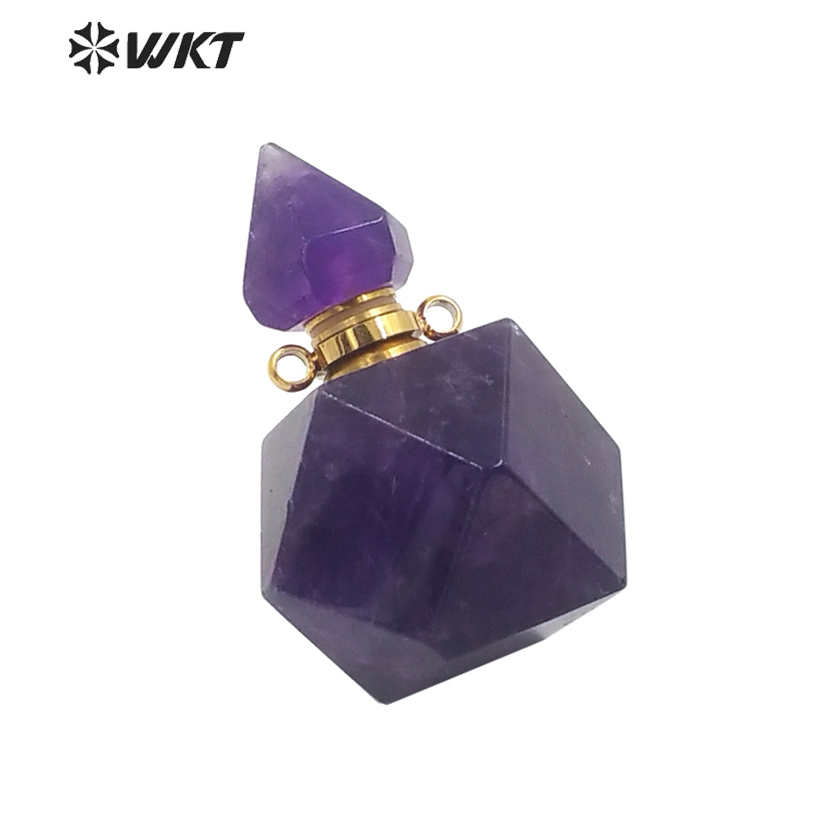WT-P1658 Wholesale Faceted Natural Quartz Stone Perfume Bottle Pendant Fashion Lady Jewelry Necklace Stone Pendant for Perfume