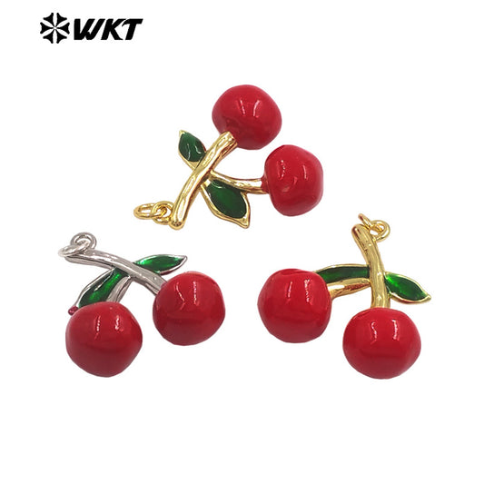 JFE155 Lovely Design Double Cherries Little Pendant Silver Gold Plated Ladies Jewelry Accessory for Handmade Good Quality