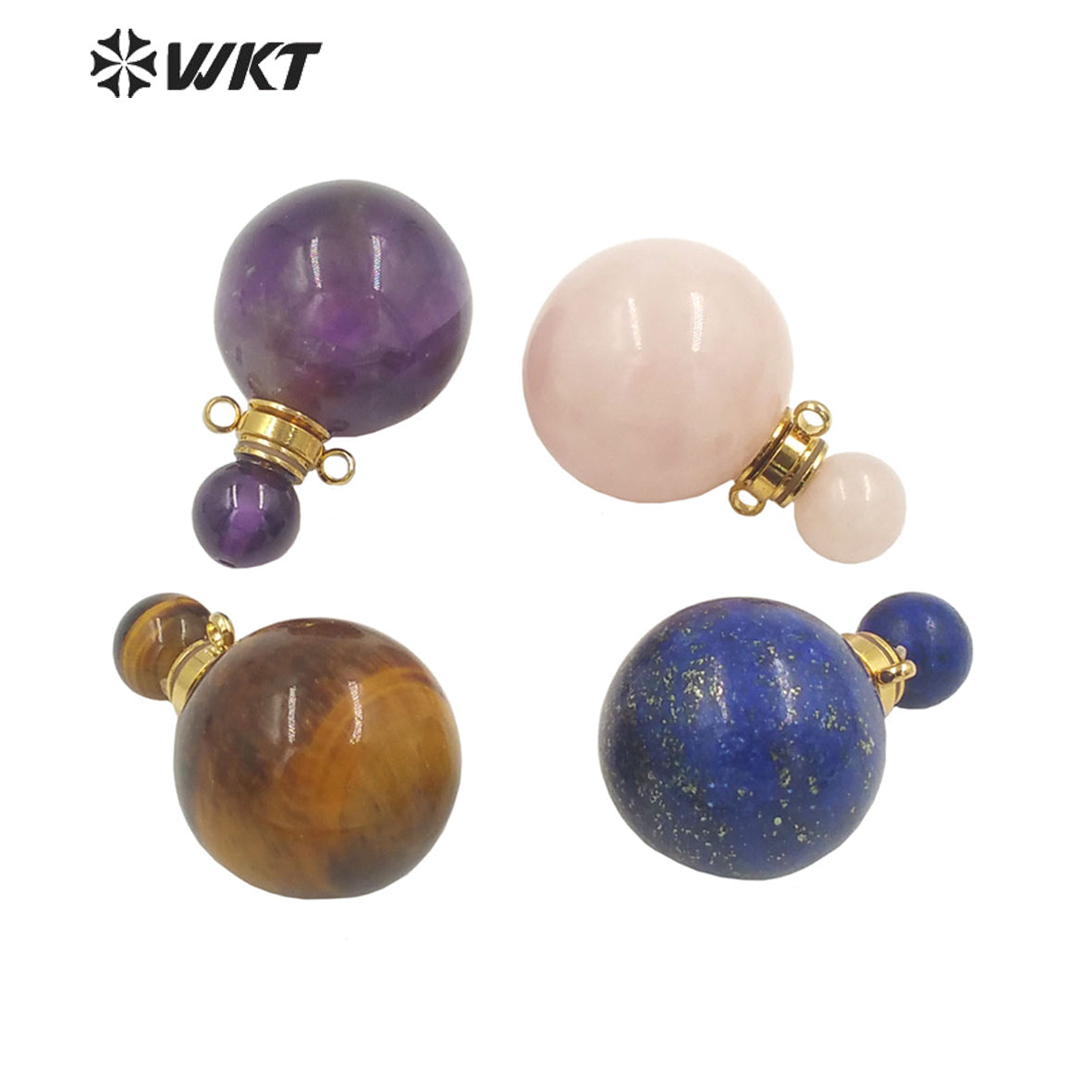 WT-P1930 Fashion Design Trendy New Precious Knife Shaped Colorful Stone Crystal Quartz Perfume Bottle Pendants