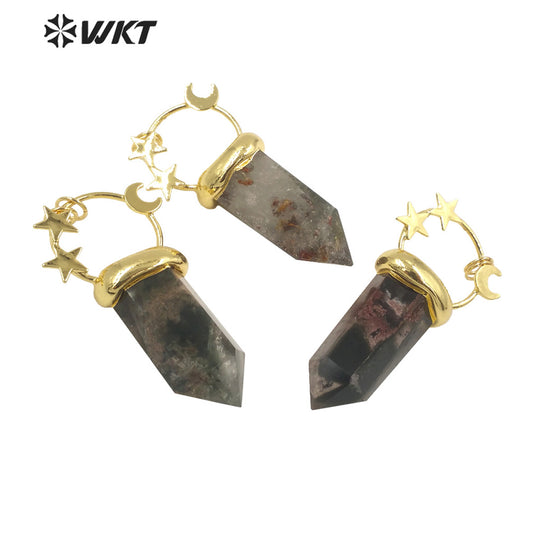 WT-P1948 Wholesale Fashion Handmade Carved Natural Healing Quartz Pendant for Lady Necklace Design Pendant