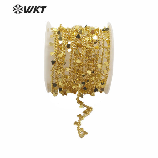 WT-BC138 Populared New Gold Electroplated Brass Chain by Meter Women Charming Tiny Charms Chain for Necklace Making