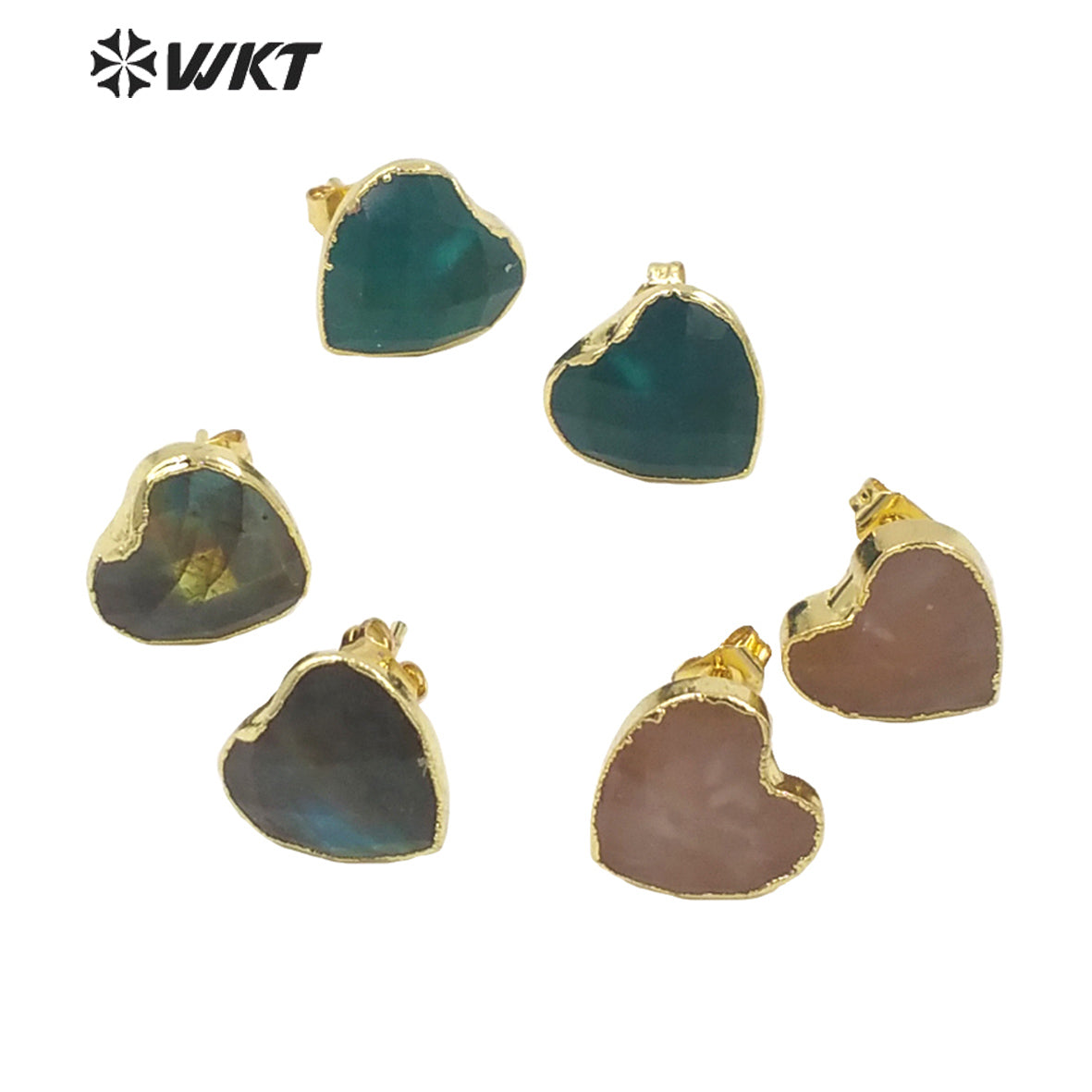 WT-E649 2021 Best Fashion Jewelry Earrings Gemstone Heart-shaped Earrings Elegant Fine Attractive Earrings for Lady As a Gift