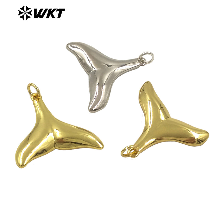 WT-P2001 Wholesale Unique Lovely Fish Tail Design Small Pendant Super Match Accessory for Earring or Necklace Jewelry Finding