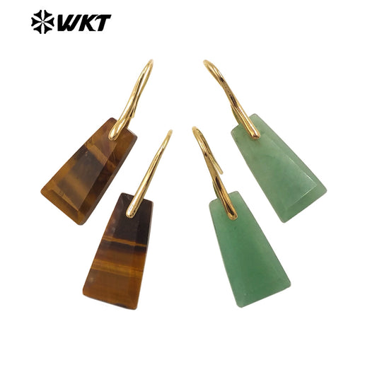 WT-E778 New Arrival Women Earrings Natural Gemstone Unique Design Geometric Shape For Ladies Birthday Charming Jewelry