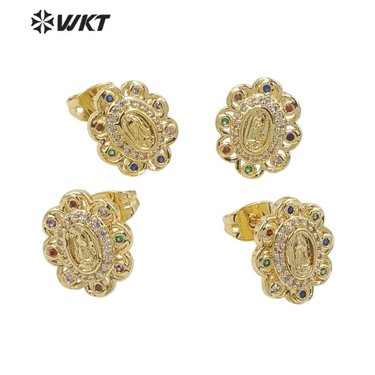 WT-ME096 Wholesale Newest Romantic Fashion Light Luxury Natural Cubic Zircon Micro Paved Earrings Studs