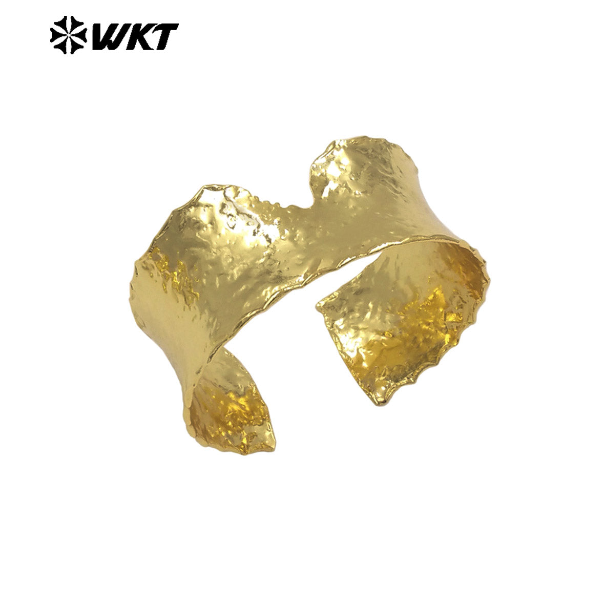 WT-JF376 Simple V Shape Gear Design 18K Gold Electroplated Metal Yellow Brass Adjustable Bangles For Lady Trendy Matching