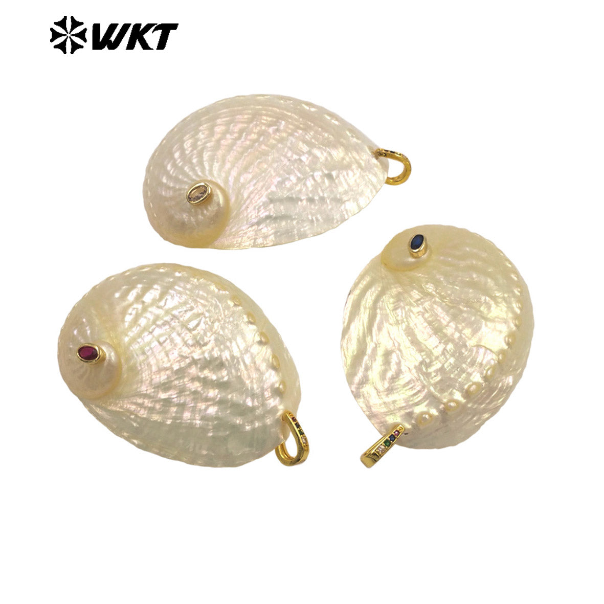 WT-JP498 Wonderful Trendy Natural Trumpet Setting In Zircon Gold Charm Pendants As Women Summer Series Necklace Accessory