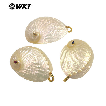 WT-JP498 Wonderful Trendy Natural Trumpet Setting In Zircon Gold Charm Pendants As Women Summer Series Necklace Accessory