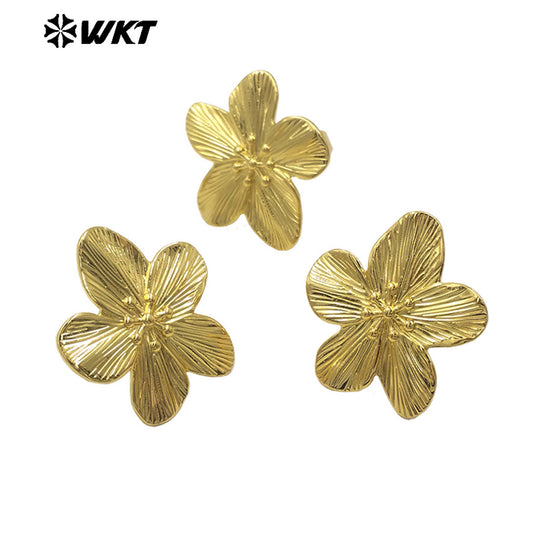WT-R545 New Arrrival Popular Equisite Design Flower Shape 18k Gold Plated Lady Adjustable Ring for Birthday Party Gift