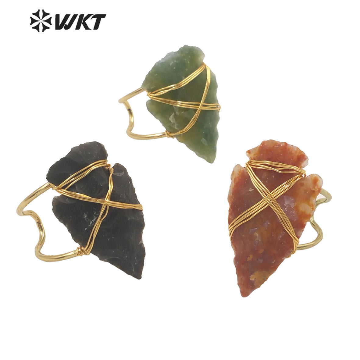 WT-R391 WKT 2022 Hot Style Vintage Ring Indian Agates Ring Natural Stone for Women New Trend Jewelry Ring Party