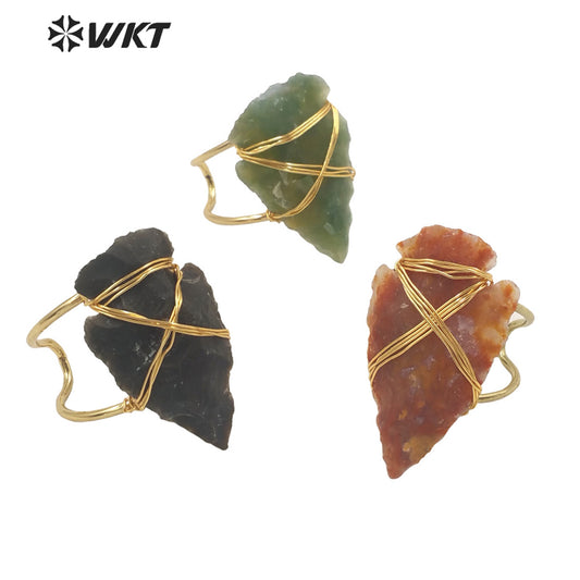 WT-R391 WKT 2022 Hot Style Vintage Ring Indian Agates Ring Natural Stone for Women New Trend Jewelry Ring Party
