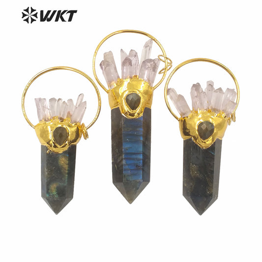 WT-P1585 Amazing Energy Natural Spirit Point Labradorite Point Pendant Gorgeous Crystal Big Statement Stone Pendants