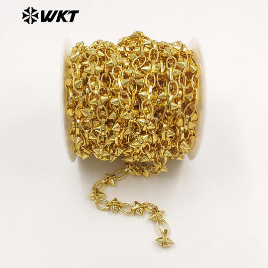 WT-BC271 Wonderful Vintage Punk Style Gold Plated Yellow Brass Cross Shape Metal Chain For Men And Women Fashion Accessories