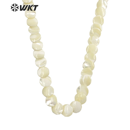 WT-JN225 Wholesale New Vintage Faceted Shell Hand Strand Long Necklace Women Purity Wedding Shell Necklace in 19 Inch