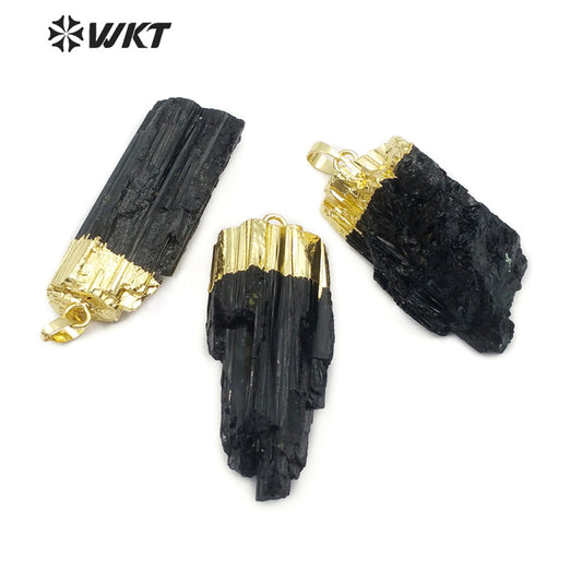 WT-P260 Newest!! Natural Black Tourmaline Pendants, Natural Energy Stone Pendants
