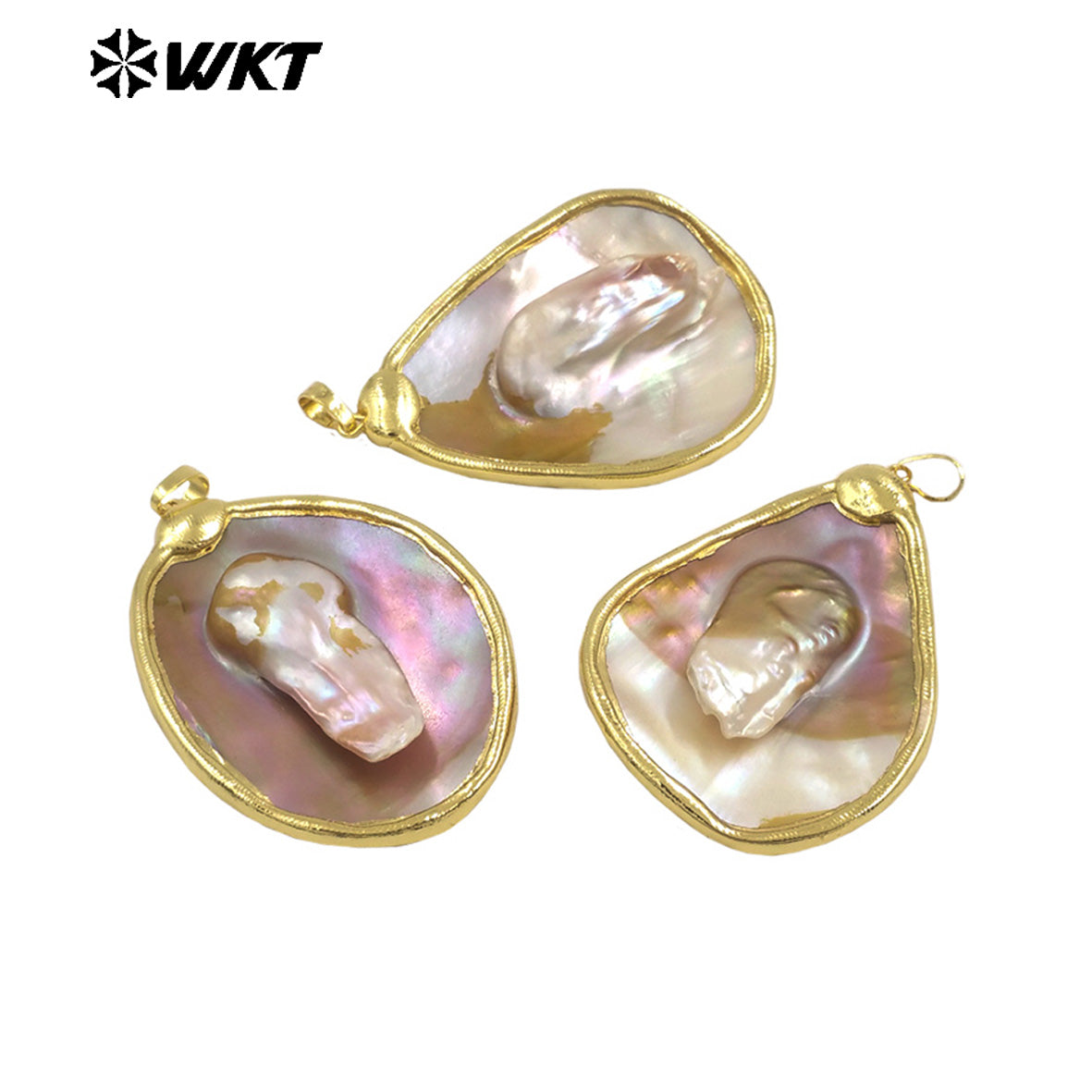 WT-JP410 Wholesale Fashion High Bright Randomly Shape Natural Mother of Pearl Pendant for Women Jewelry Design