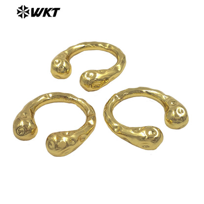 WT-R594 Good Quality Trendy Design Metal Yellow Brass Gold Electroplated Adjustable Women Ring For Simple Jewelry Matching