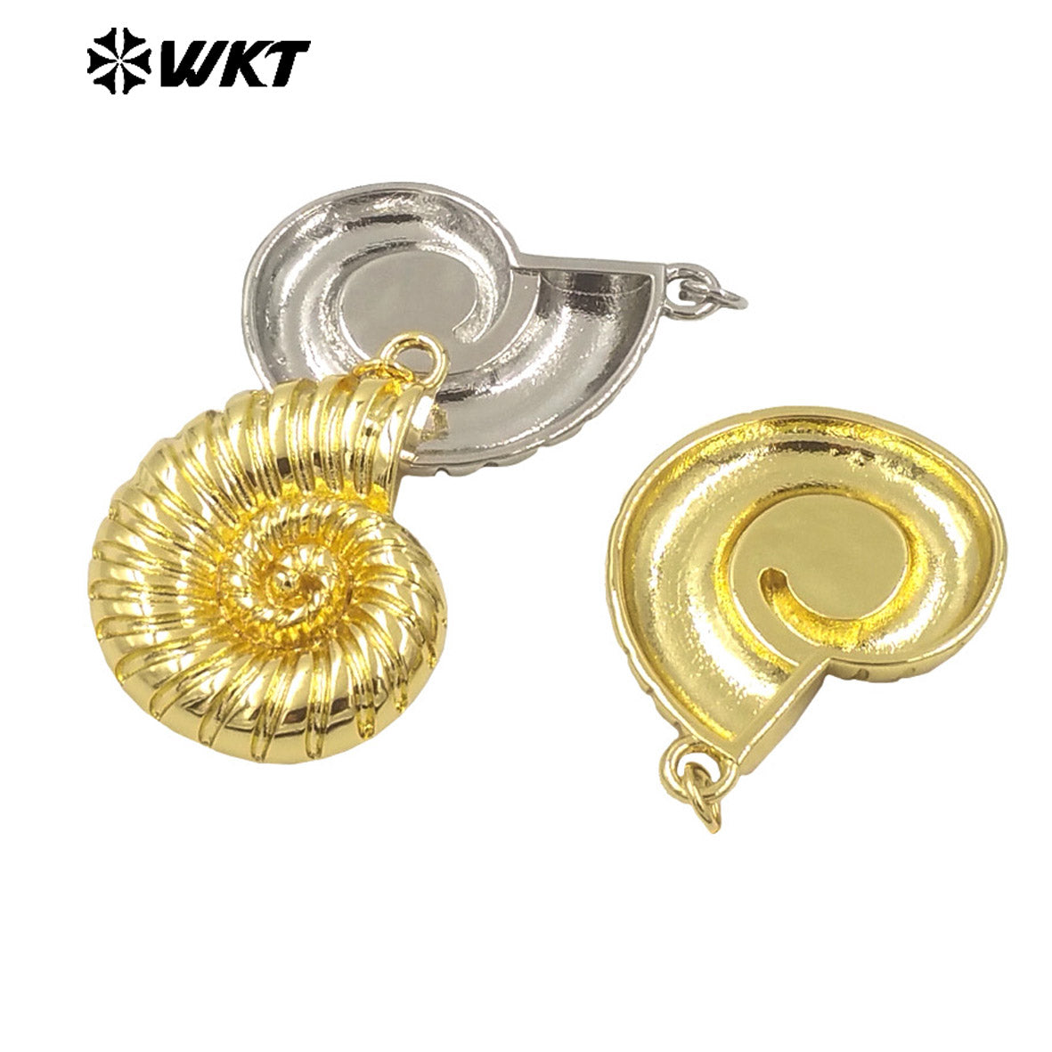 WT-MP290 New Spring Design 18K Full Gold Plated Trumpet Shape Jewelry Charms for Necklace Design Unisex Pendants