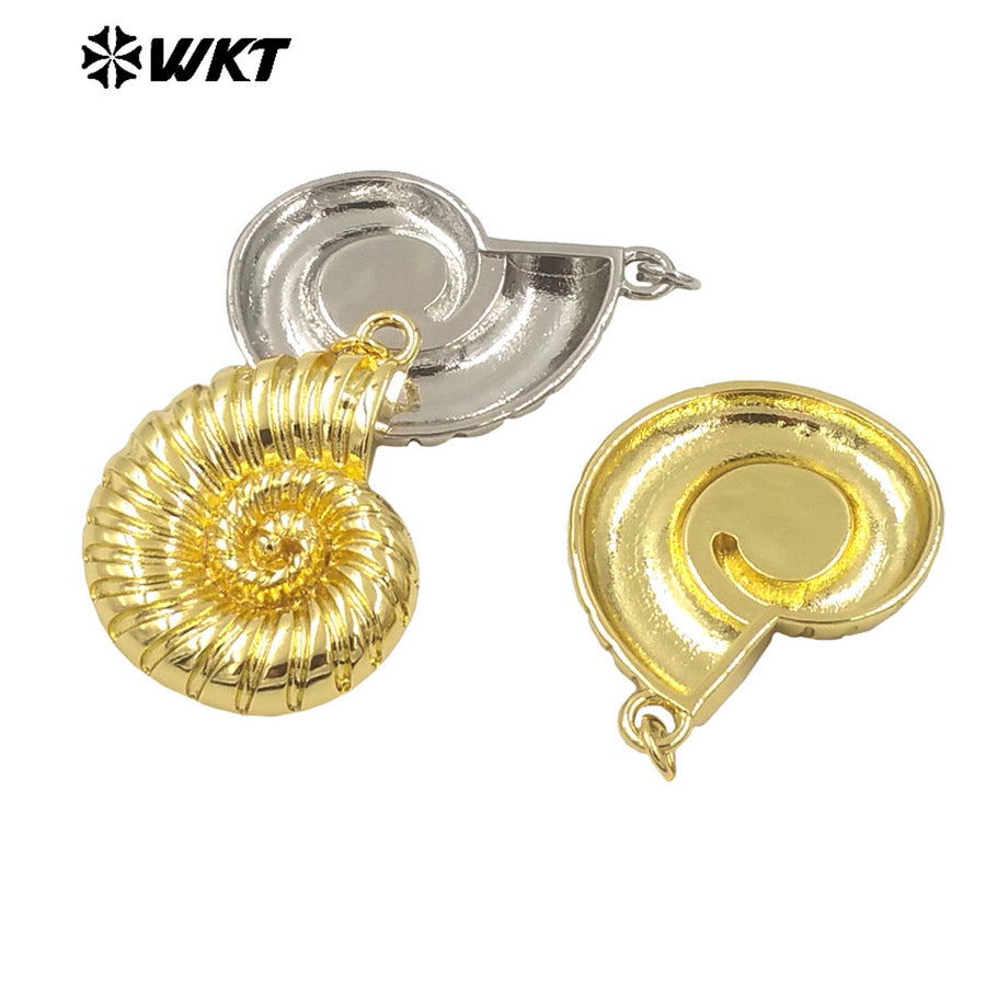 WT-MP290 New Spring Design 18K Full Gold Plated Trumpet Shape Jewelry Charms for Necklace Design Unisex Pendants