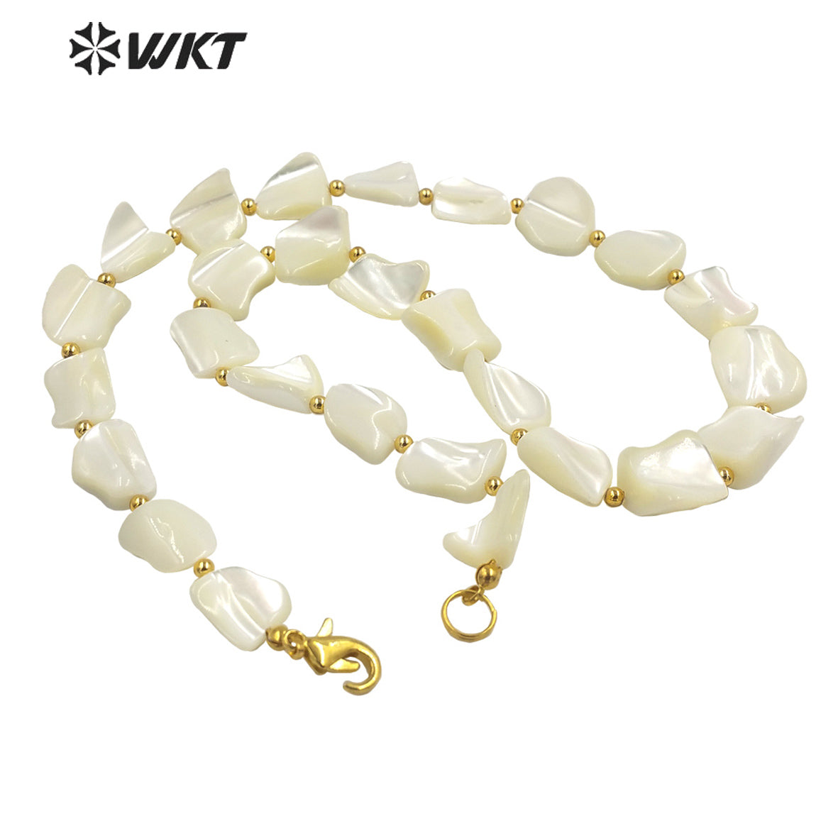 WT-JN224 Summer Design 2023 Newest White Shell Necklace Handmade Irregular Shell Beads Boho Necklace for Wedding