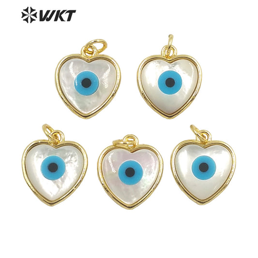 WT-JP281 White Magical Turkey the Devil Eye Shells Pendant Fantasy Beautiful Inlaid Shine and Moving Fashion Pendant for Women