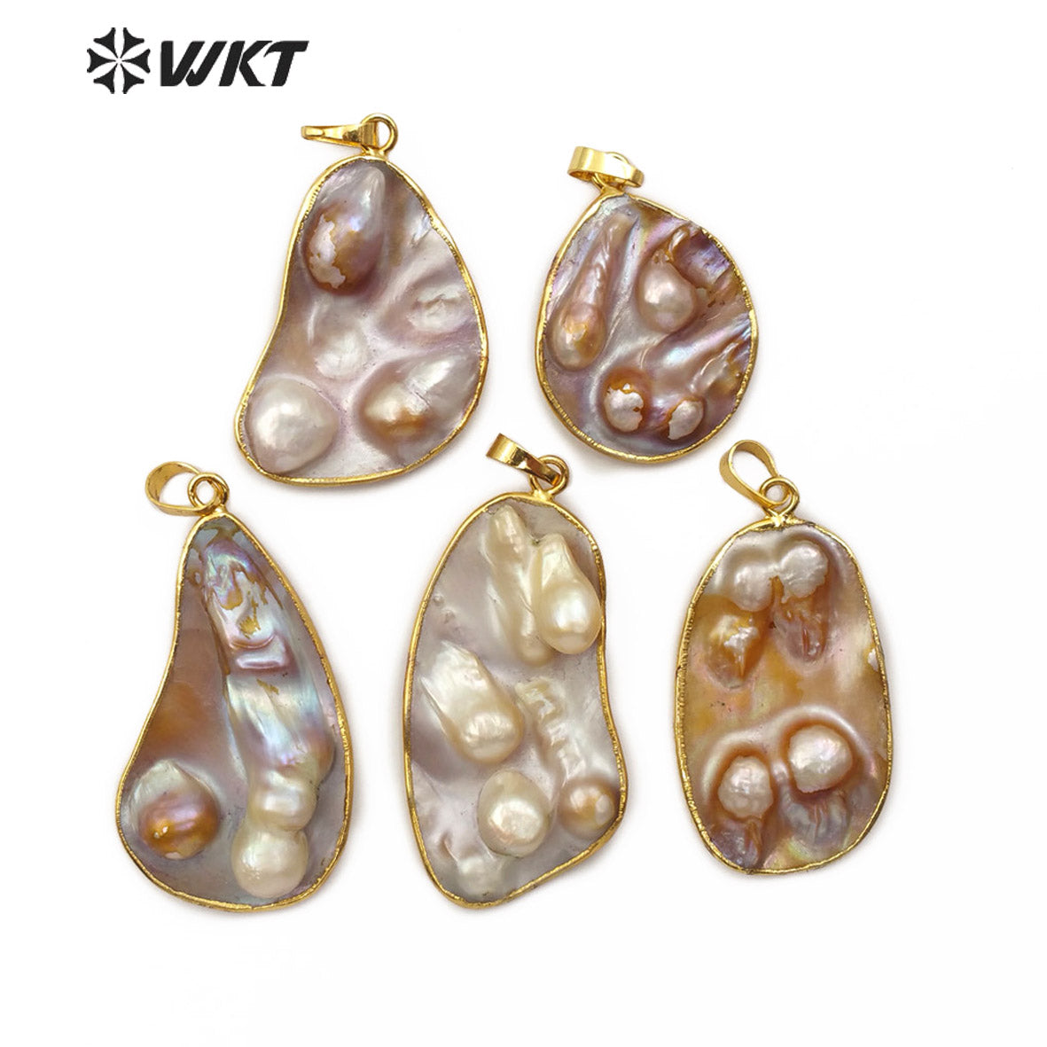 WT-JP159 New Arrival Natural Mother of Pearl Pendant Gold Plated Pearl Pendant Fashion Charm Jewelry Pearl Pendant