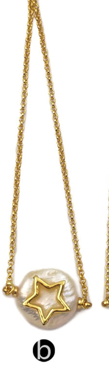 WT-MB112 New Arrival Pearl Gold Bracelet CZ Pave Star and Elephant or Moon Pattern Women Fashion Charm Bracelet