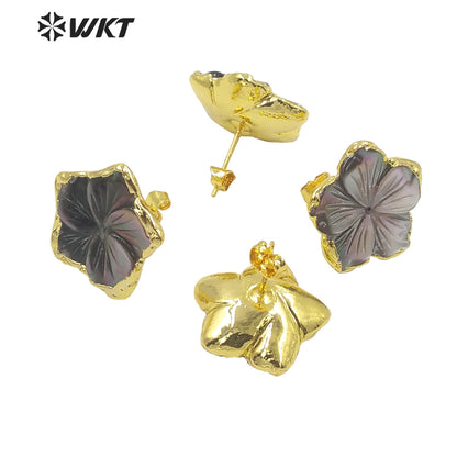 WT-MPE064 Fashion Jewelry Beautiful Flower Type Shell Stone so Sweet Earrings Fine Jewelry As a Gift for Girl and for Party