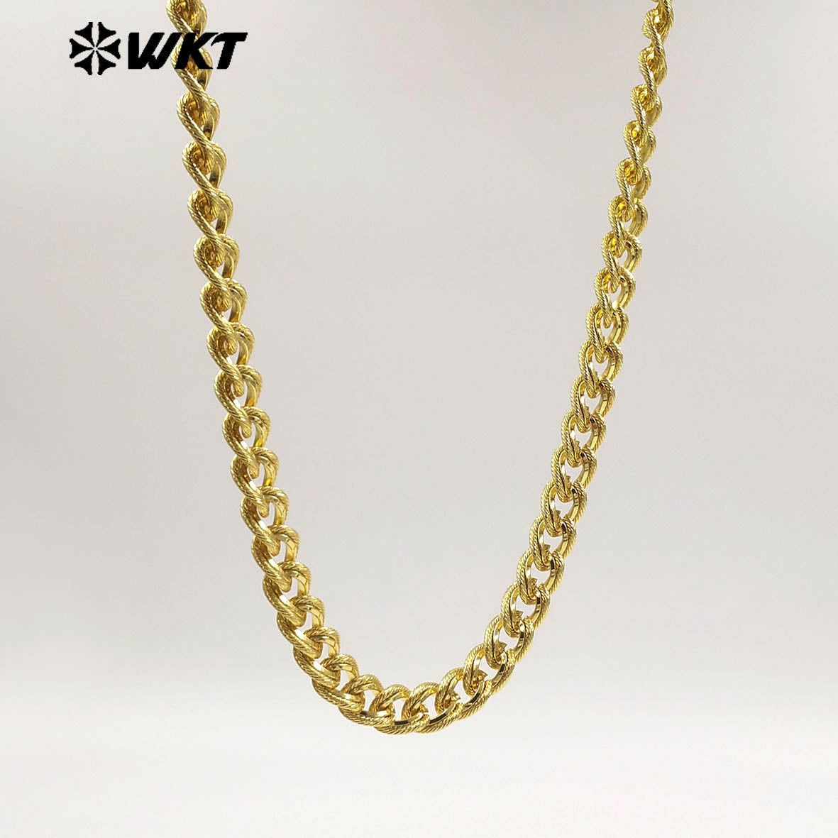 WT-BC268 Trendy Popular Design 18K Gold Plated On Yellow Brass Rope Weaving Shape Link Chains For DIY Necklace Findings