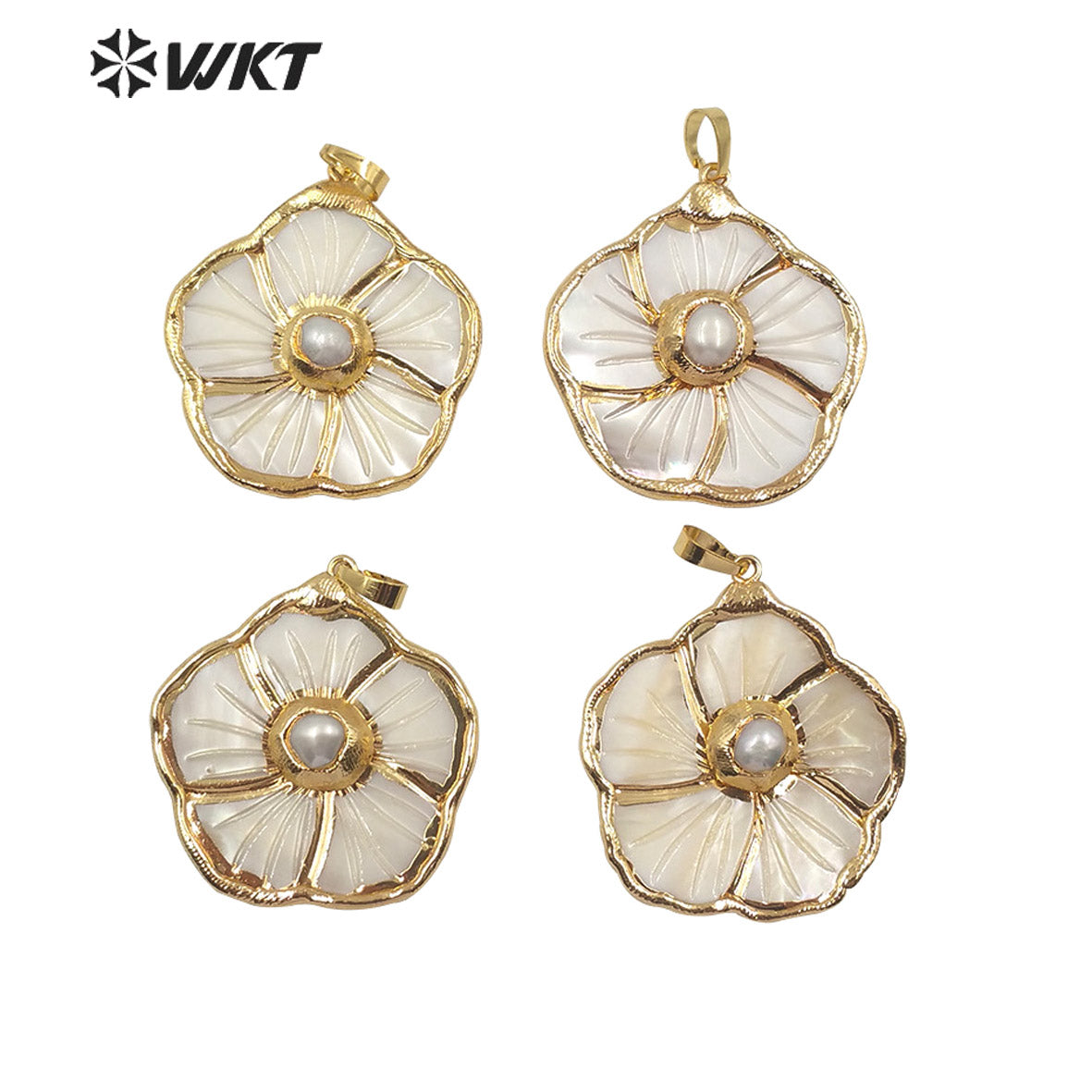 WT-JP171 Stylish Natural Shell Pendant Elegant Flower Shape Shell Pendant Women Charm New Jewelry Pendant