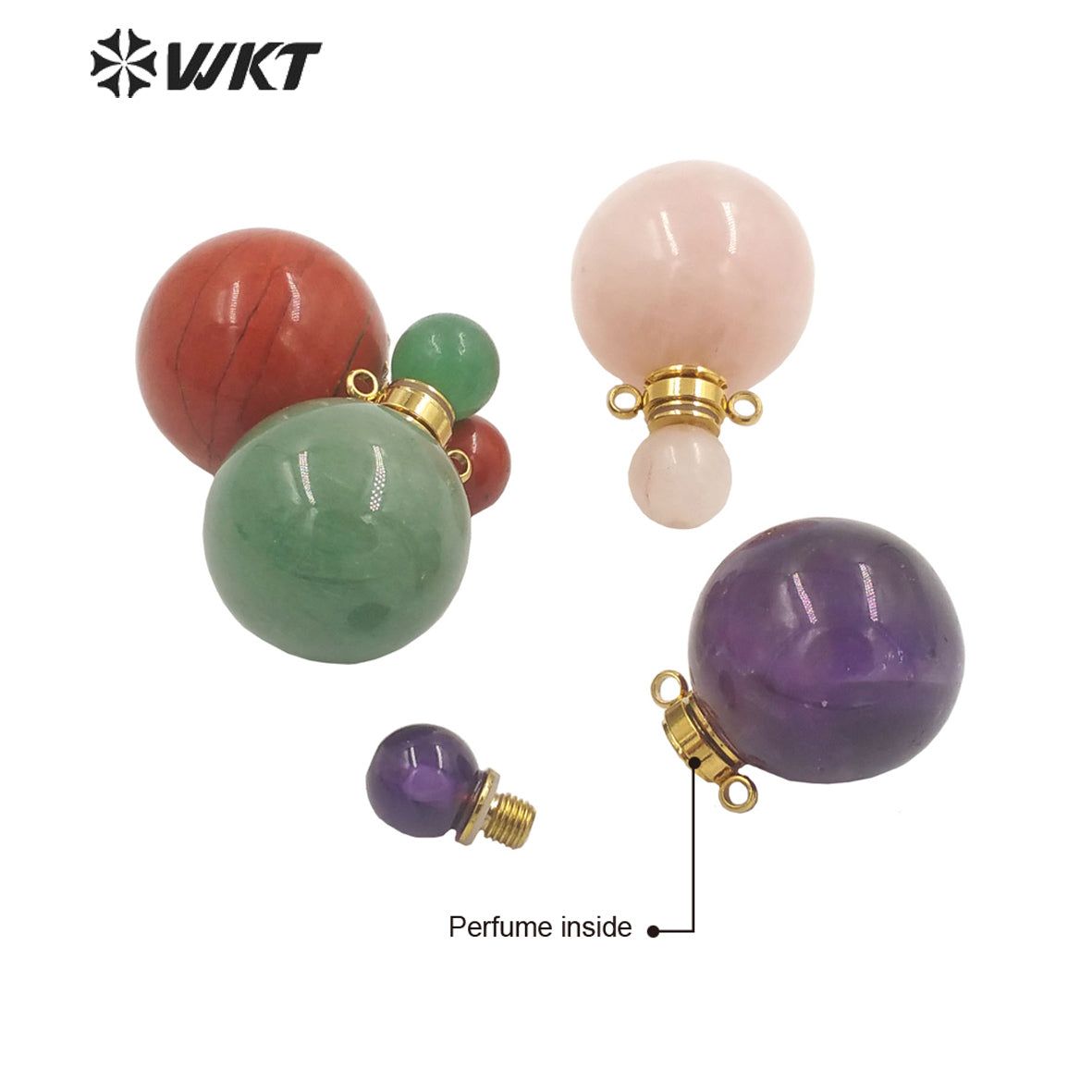 WT-P1930 Fashion Design Trendy New Precious Knife Shaped Colorful Stone Crystal Quartz Perfume Bottle Pendants