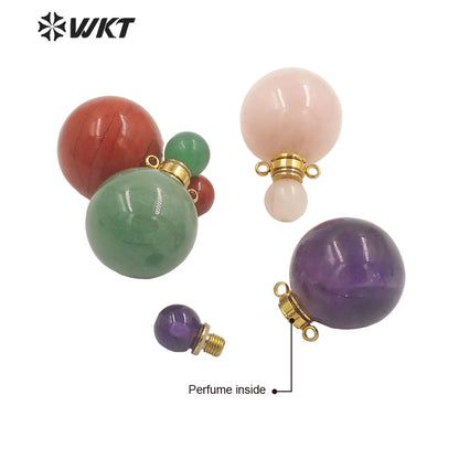 WT-P1930 Fashion Design Trendy New Precious Knife Shaped Colorful Stone Crystal Quartz Perfume Bottle Pendants