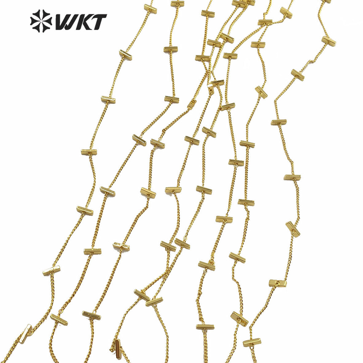 WT-BC137 Fashion Gold Electroplated Jewelry Chain for Necklace or Bracelet Design, DIY Design Finding Brass Chain Sell by Meter