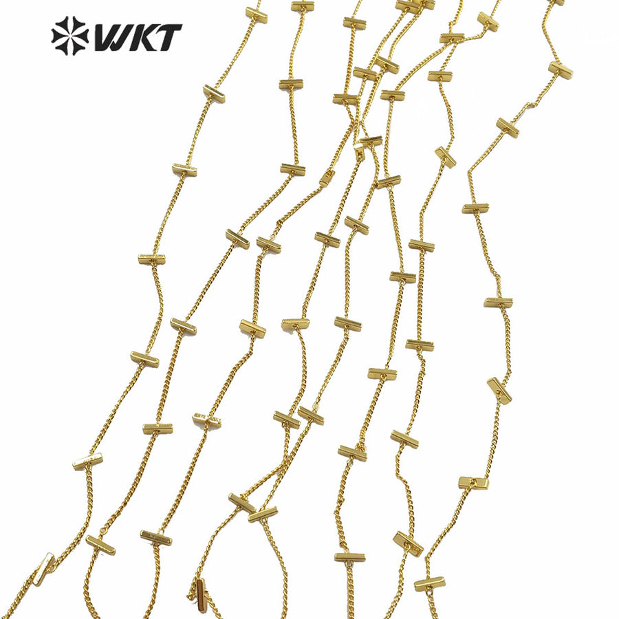 WT-BC137 Fashion Gold Electroplated Jewelry Chain for Necklace or Bracelet Design, DIY Design Finding Brass Chain Sell by Meter