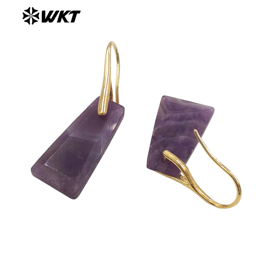 WT-E778 New Arrival Women Earrings Natural Gemstone Unique Design Geometric Shape For Ladies Birthday Charming Jewelry