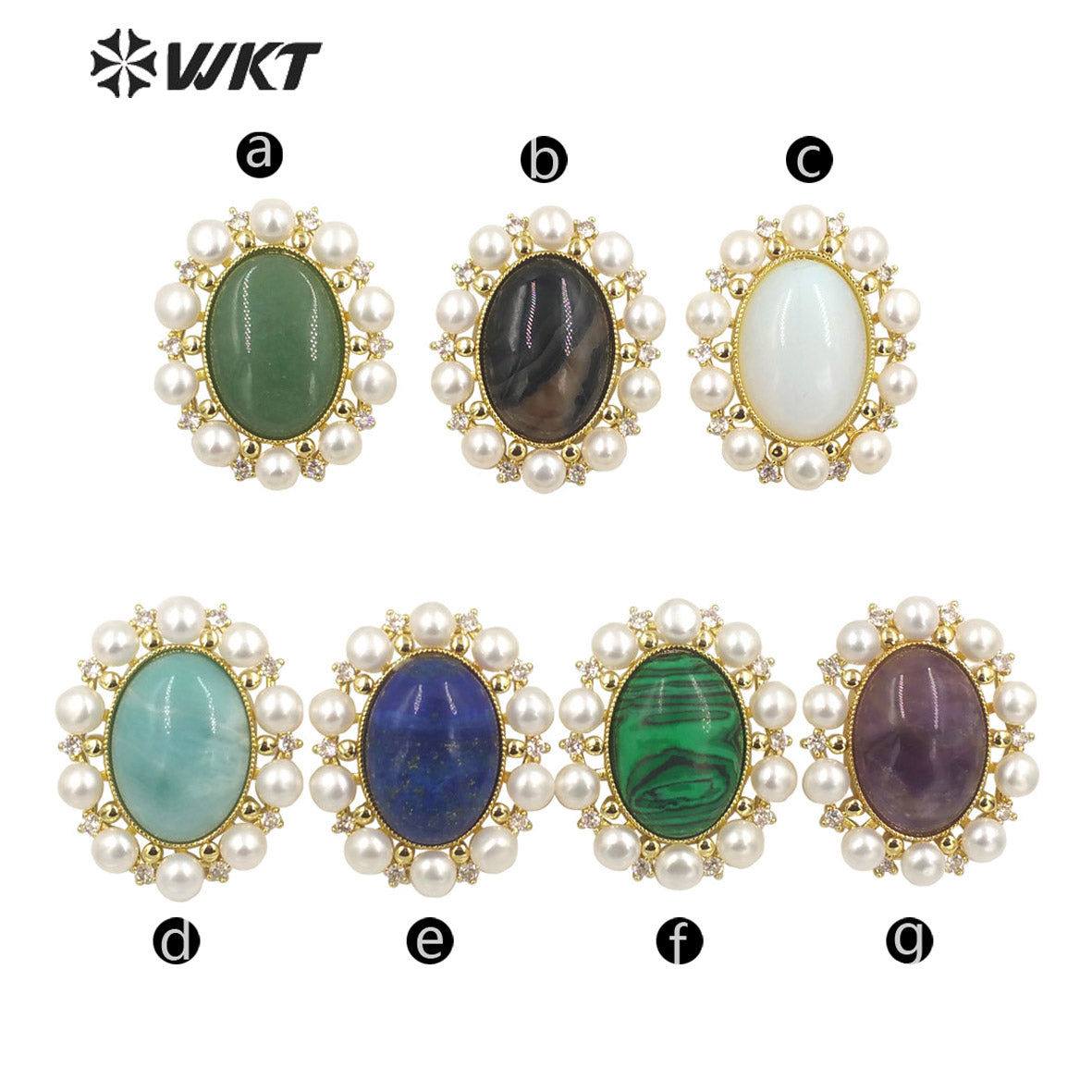 WT-MN979 New Light Luxury Design Natural Gemstone Pendant Pearl Zircon Exquisite Charming Pendant Natural Gemstone Necklace
