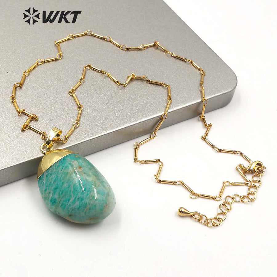 WT-N1211 Wholesale New Natural Gemstone Necklace Gold Plated Stylish Women Charm Jewelry Natural Stone Necklace