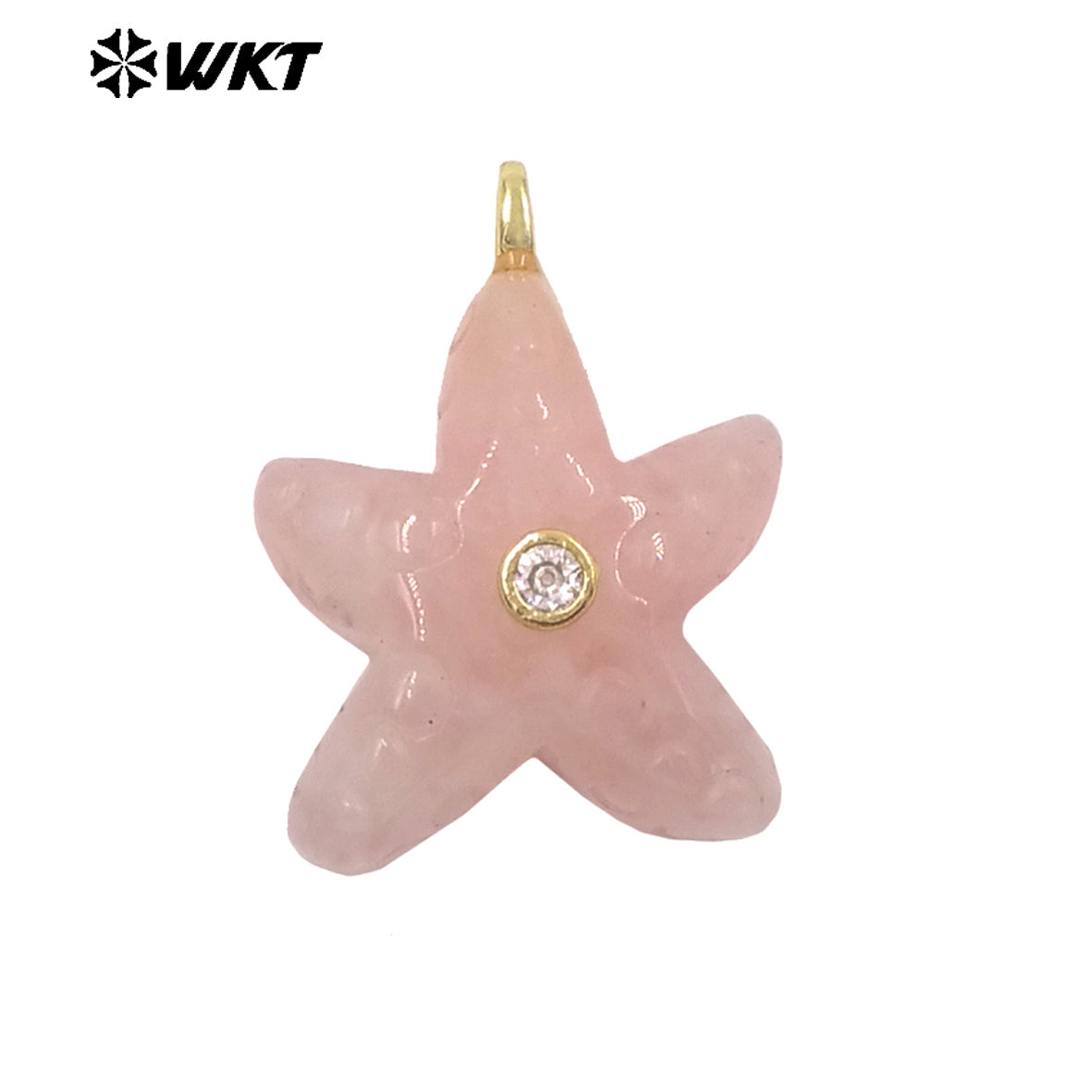 WT-P2108 Lovely Sweet Style Zircon And Natural Gemstones Starfish Shape Small Pendants For Girl Friends Necklace Jewelry DIY