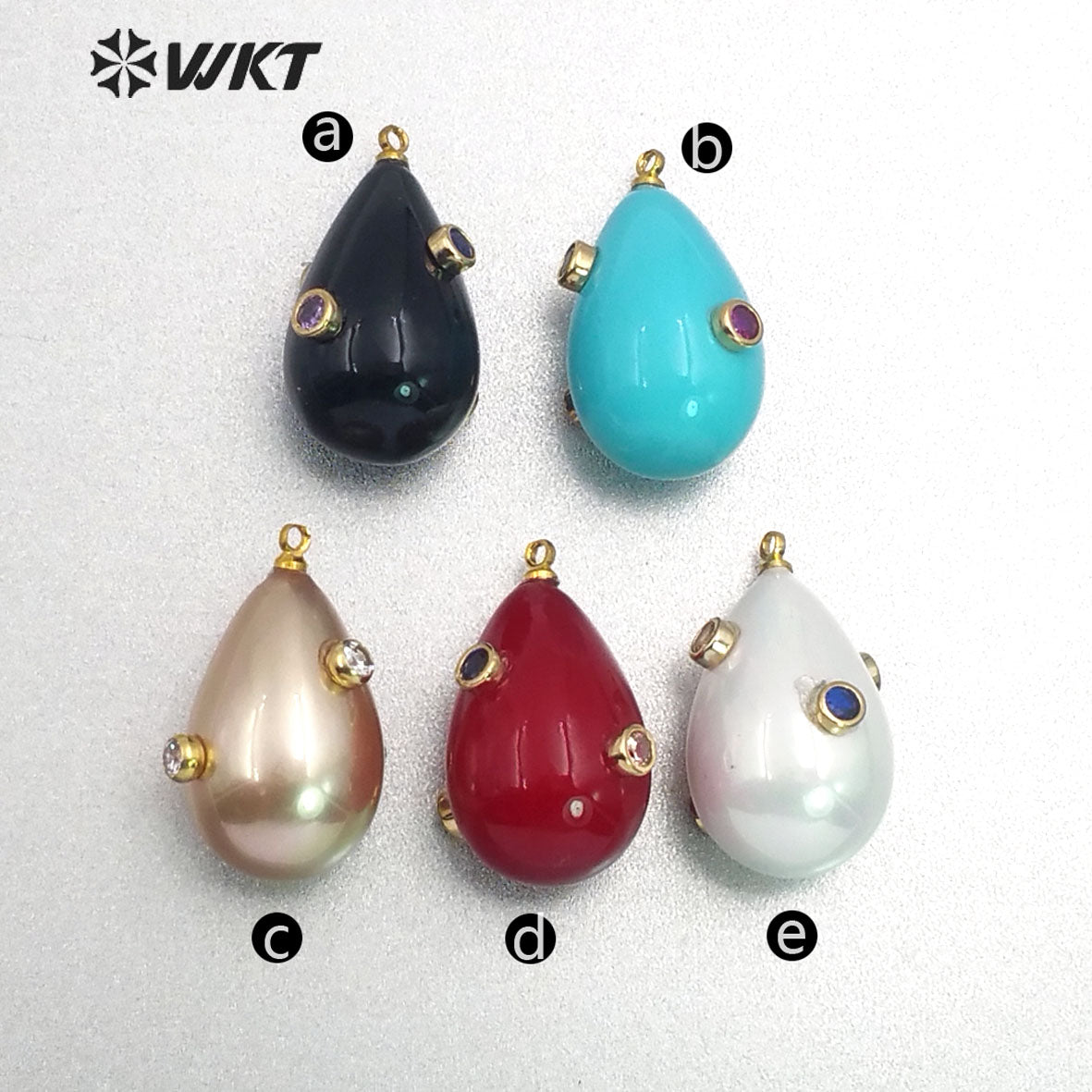 MP137 Wholesale Top Fashion Unique Design Droplet Shape Pendant Jewelry With CZ Micro Pave Lady Blue Red Black Pendant