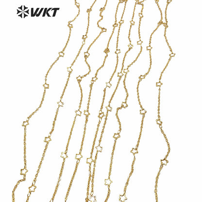 WT-BC141 Amazing New Hot Gold Electroplated Brass Star Chain for Bracelet and Anklet Women DIY Jewelry Findings Chain