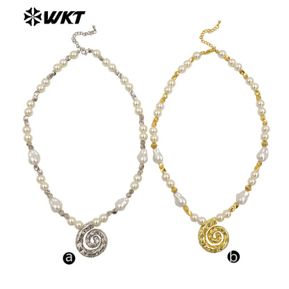WT-JN289 New Arrivals Artificial Pearl Round Beads Irregular Beads Mosquito-Repellent Incense Shape Delicate Women Necklace
