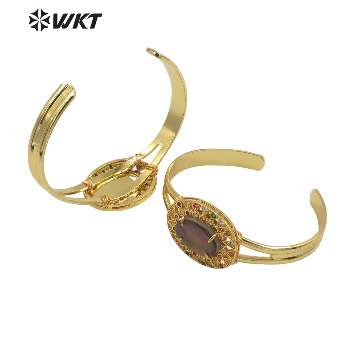 WT-MB126 Gorgeous Enamel Beads Cubic Zircon Women Bracelets Charming Natural Rice Pearl Beads Gemstone Strand Bracelet