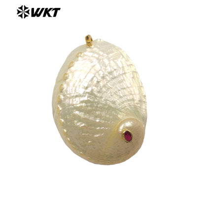 WT-JP498 Wonderful Trendy Natural Trumpet Setting In Zircon Gold Charm Pendants As Women Summer Series Necklace Accessory