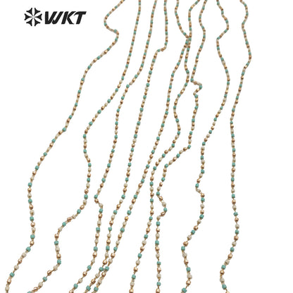 WT-RBC153 Wholesale 2mm Tiny Spacer Beads Chain Women Jewelry Making Bracelet and Necklace Chain for DIY Design Chain