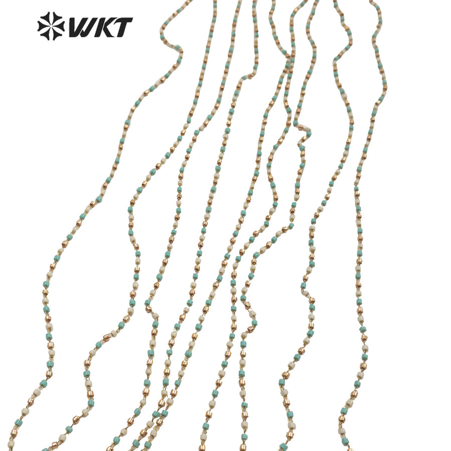 WT-RBC153 Wholesale 2mm Tiny Spacer Beads Chain Women Jewelry Making Bracelet and Necklace Chain for DIY Design Chain