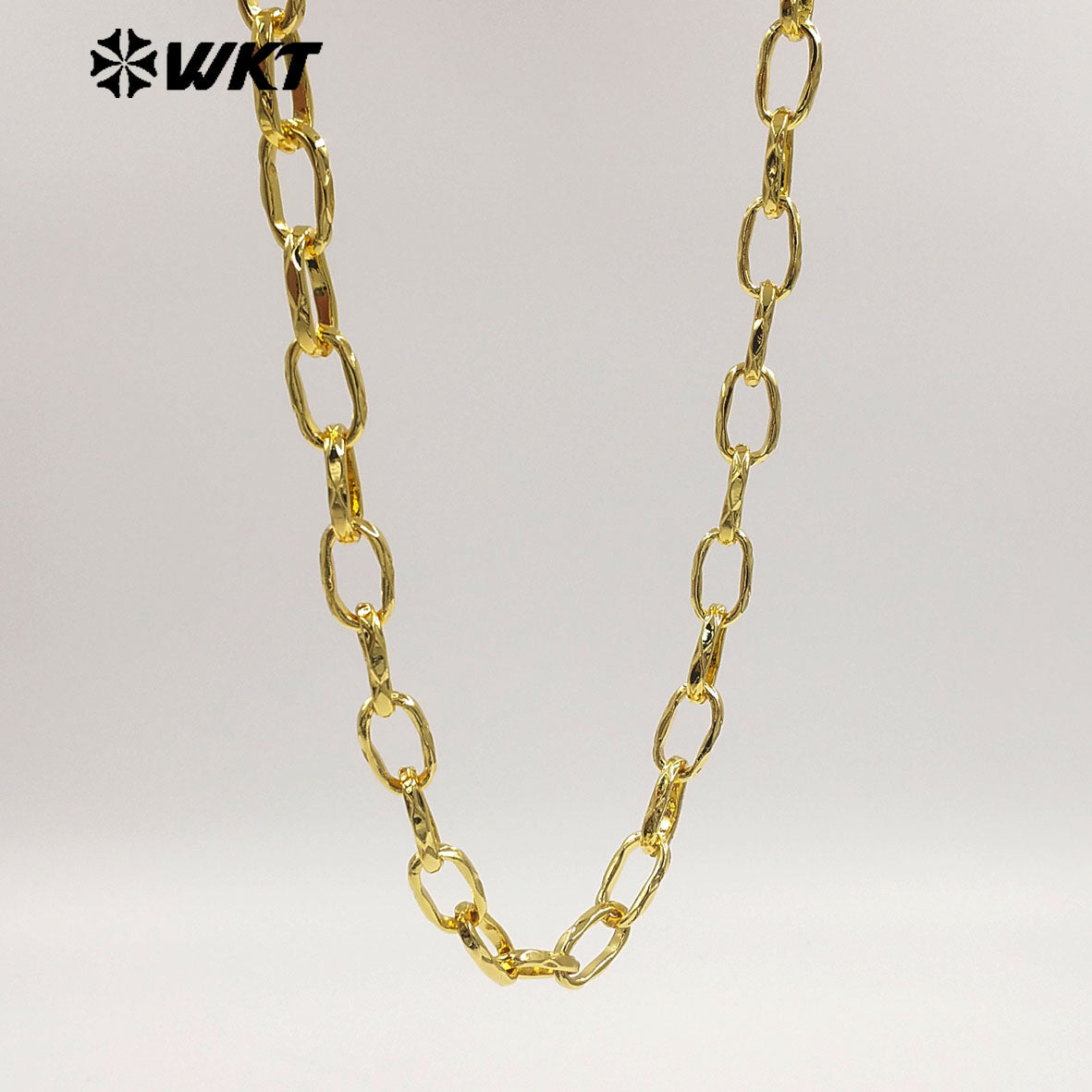 WT-BC275 10Meters Wholesale Gold Plated On Yellow Brass Irregular Rectangle Metal Link Chains As Trendy Necklace Accessories