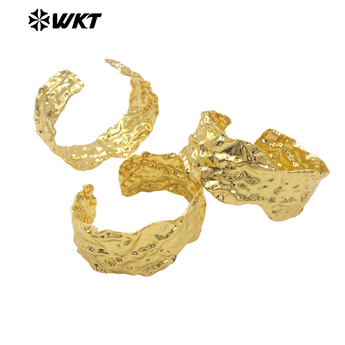 WT-B667 Explosive Models Beautiful Adjustable 18K Gold Plated Natural Yellow Brass Bangle for Daily Decoration and Birthday Gift