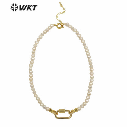 WT-JN134 WKT Amazing Design 6mm Pearl Choker Necklace With Clasp Gorgeous Fashion Wedding Pearl Necklace As Gift
