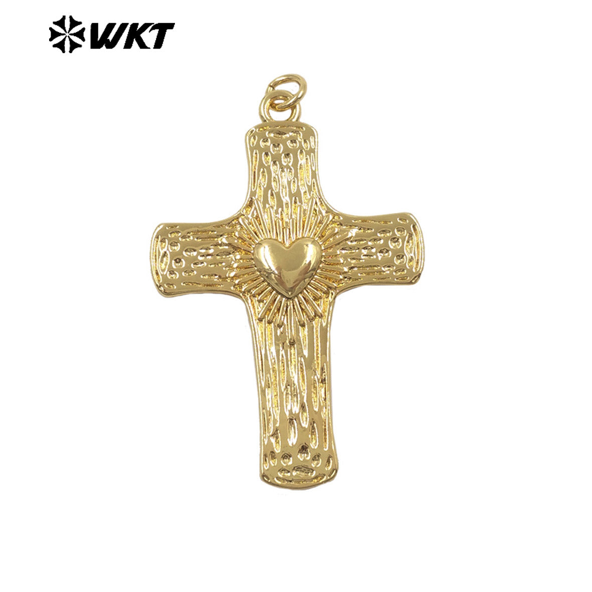 WT-P2119 Popular Classic Style 18K Gold Plated Metal Yellow Brass Cross Shape Pendant As Lady Trendy Necklace Accessory
