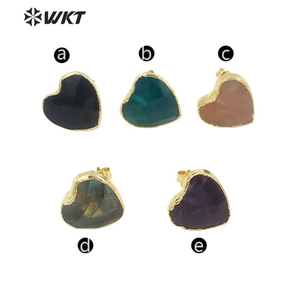 WT-E649 2021 Best Fashion Jewelry Earrings Gemstone Heart-shaped Earrings Elegant Fine Attractive Earrings for Lady As a Gift